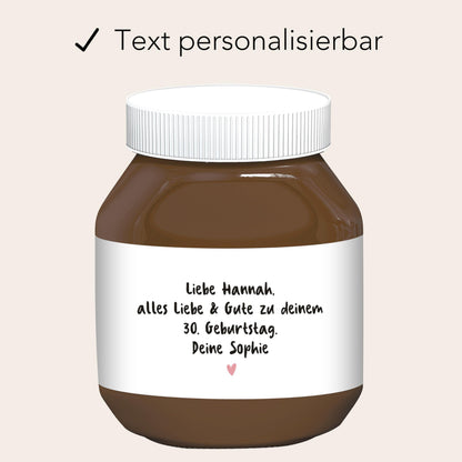 Geburtstagsgeschenk für Frauen personalisiert Schokoaufstrich Etiketten Aufkleber für z.B. Glas Nutella Geburtstag Geschenk | 2 Stück