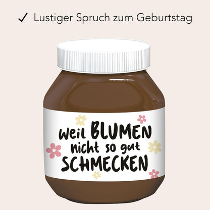 Geburtstagsgeschenk für Frauen personalisiert Schokoaufstrich Etiketten Aufkleber für z.B. Glas Nutella Geburtstag Geschenk | 2 Stück
