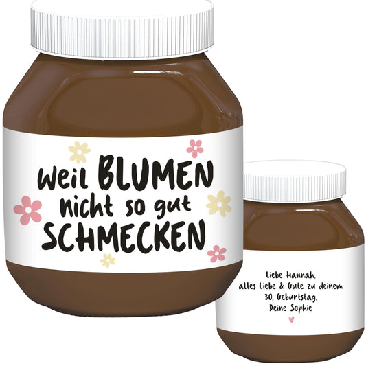 Geburtstagsgeschenk für Frauen personalisiert Schokoaufstrich Etiketten Aufkleber für z.B. Glas Nutella Geburtstag Geschenk | 2 Stück