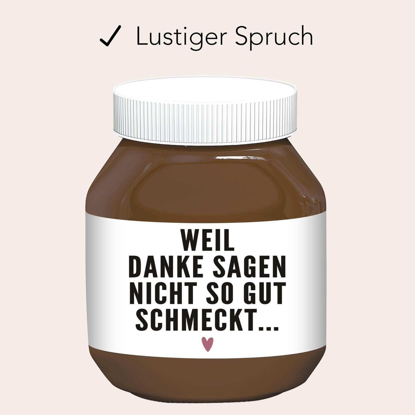 Danke schön Geschenk klein Aufkleber Danke Schokoaufstrich Etiketten personalisiert Aufkleber für z.B. Glas Nutella Geschenk | 2 Stück
