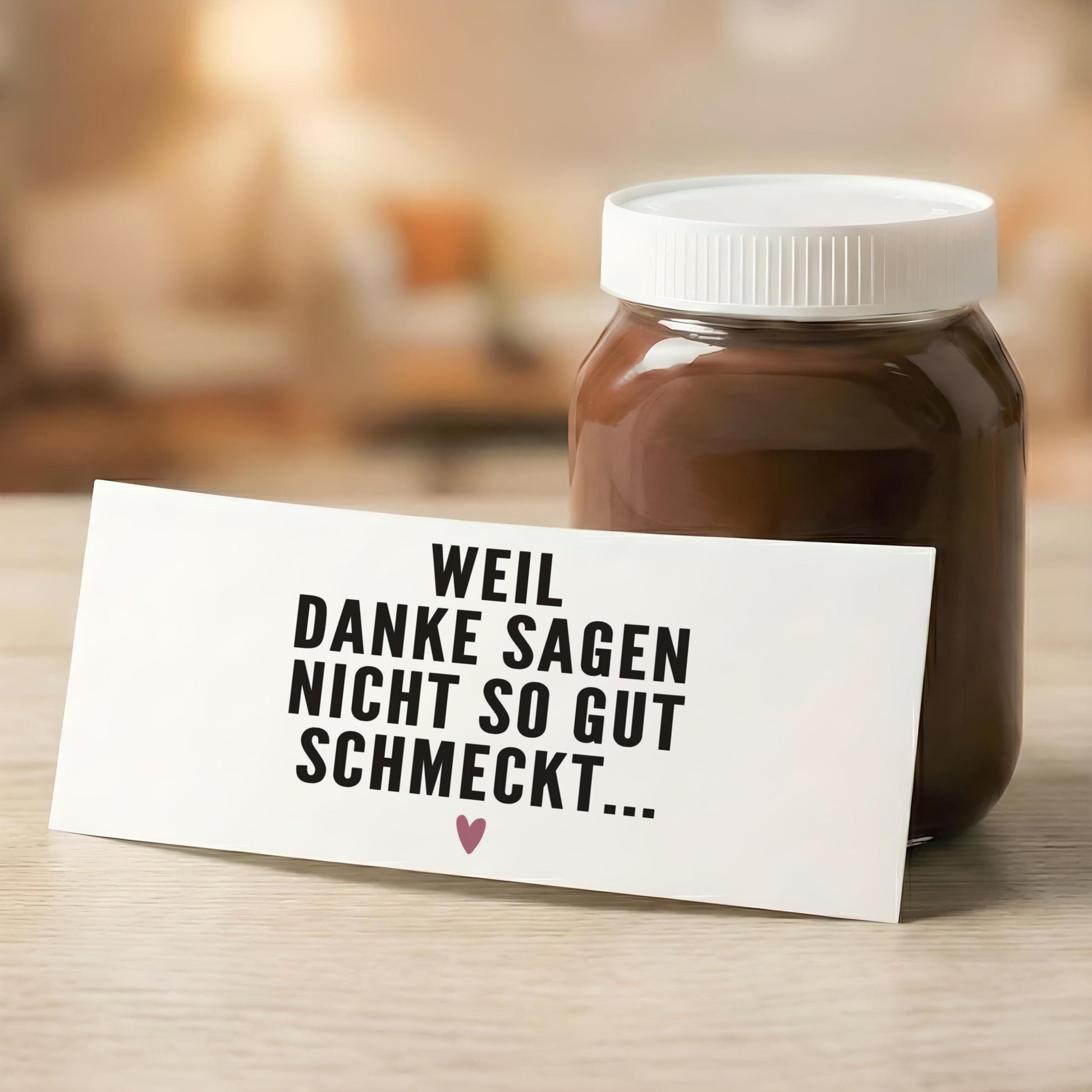 Danke schön Geschenk klein Aufkleber Danke Schokoaufstrich Etiketten personalisiert Aufkleber für z.B. Glas Nutella Geschenk | 2 Stück