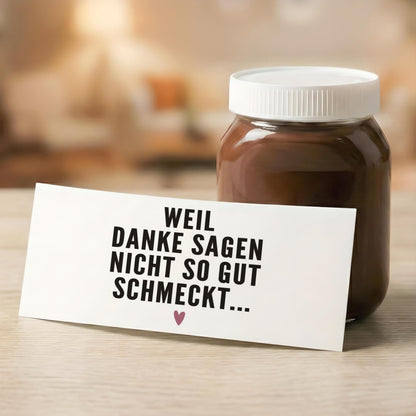 Danke schön Geschenk klein Aufkleber Danke Schokoaufstrich Etiketten personalisiert Aufkleber für z.B. Glas Nutella Geschenk | 2 Stück