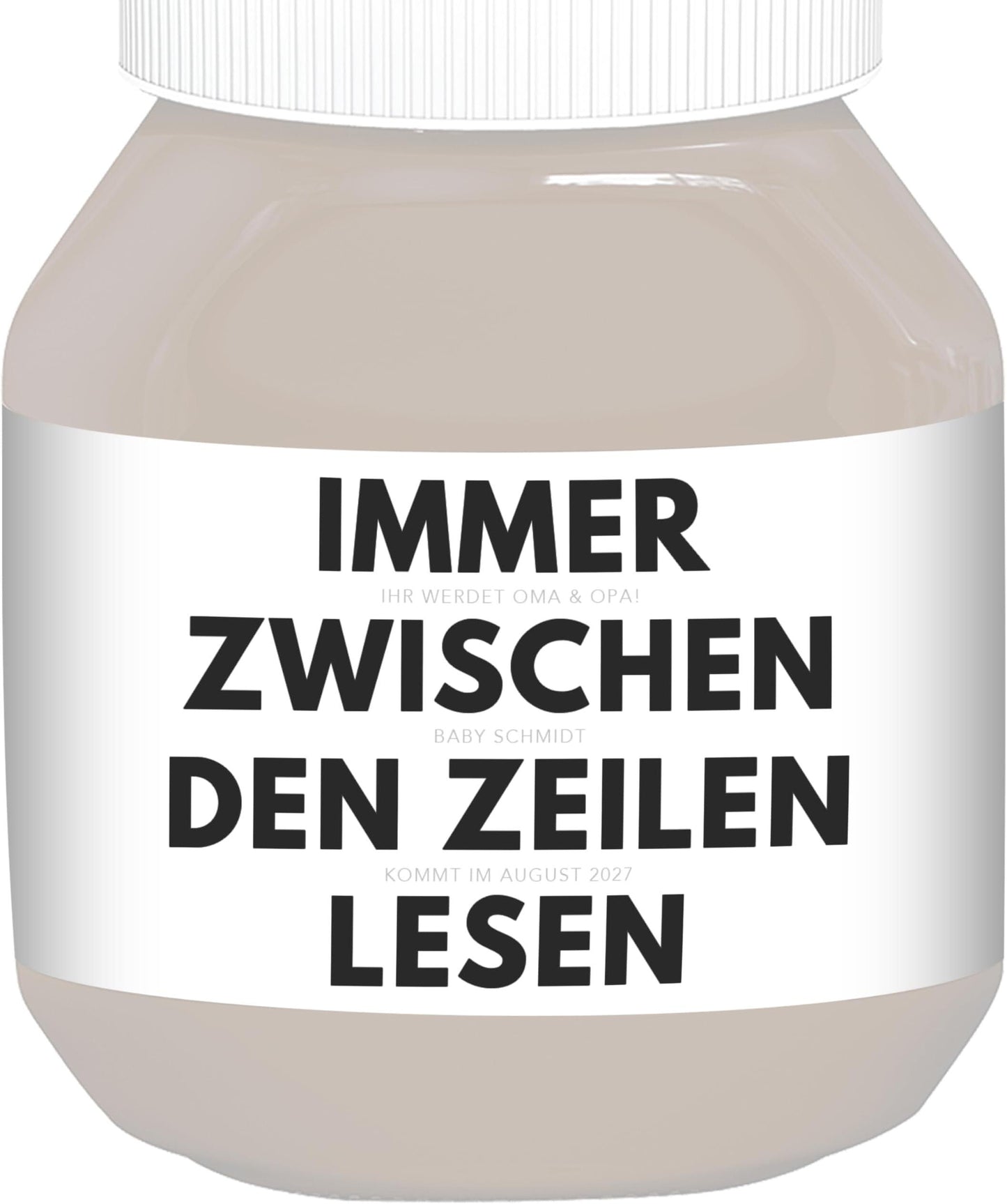 Ihr werdet Oma und Opa Etiketten personalisiert zum Schwangerschaft verkünden Großeltern Schokoaufstrich Etiketten Aufkleber | 2 Stück