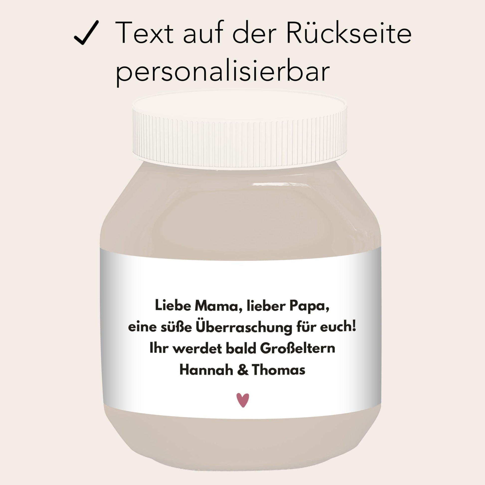 Ihr werdet Oma und Opa Etiketten personalisiert zum Schwangerschaft verkünden Großeltern Schokoaufstrich Etiketten Aufkleber | 2 Stück