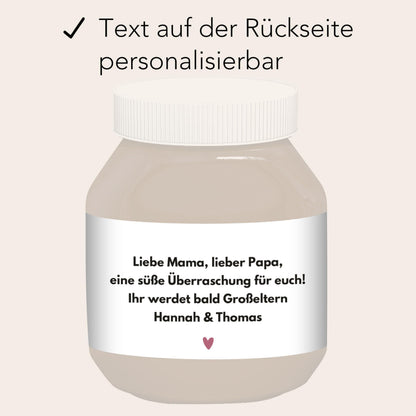 Ihr werdet Oma und Opa Etiketten personalisiert zum Schwangerschaft verkünden Großeltern Schokoaufstrich Etiketten Aufkleber | 2 Stück
