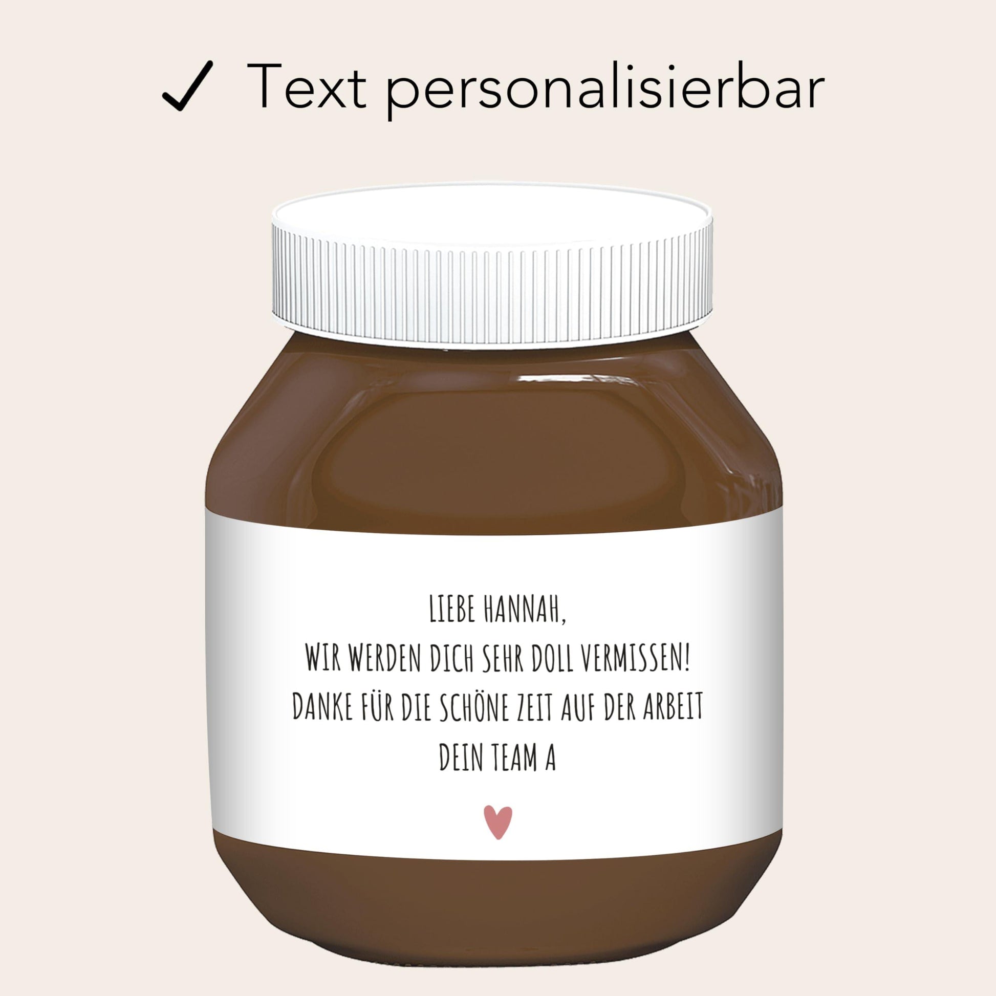 Abschiedsgeschenk Jobwechsel Kollegen Schokoaufstrich Etiketten personalisierte Aufkleber für Glas Nutella Geschenk Abschied | 2 Stück