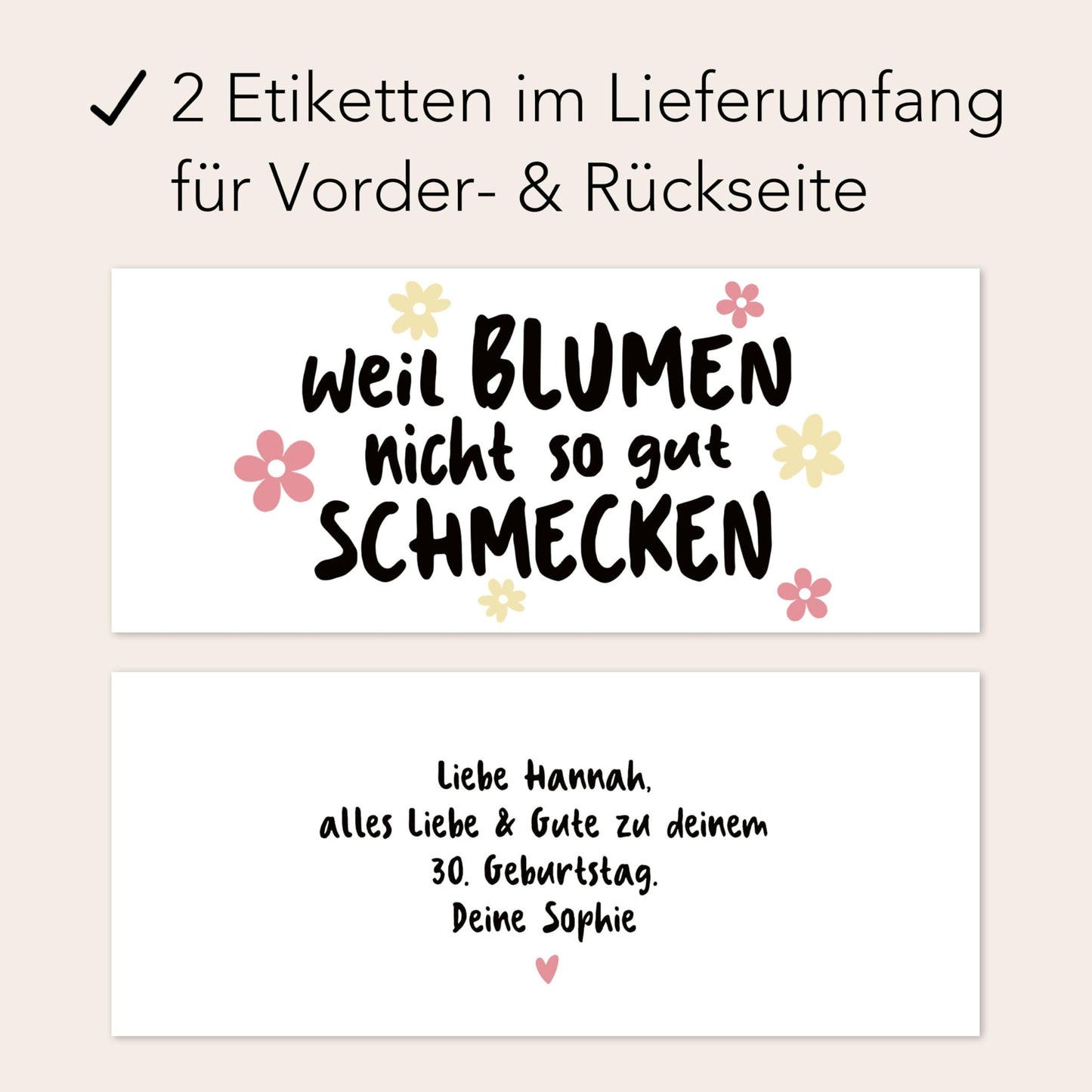 Geburtstagsgeschenk für Frauen personalisiert Schokoaufstrich Etiketten Aufkleber für z.B. Glas Nutella Geburtstag Geschenk | 2 Stück