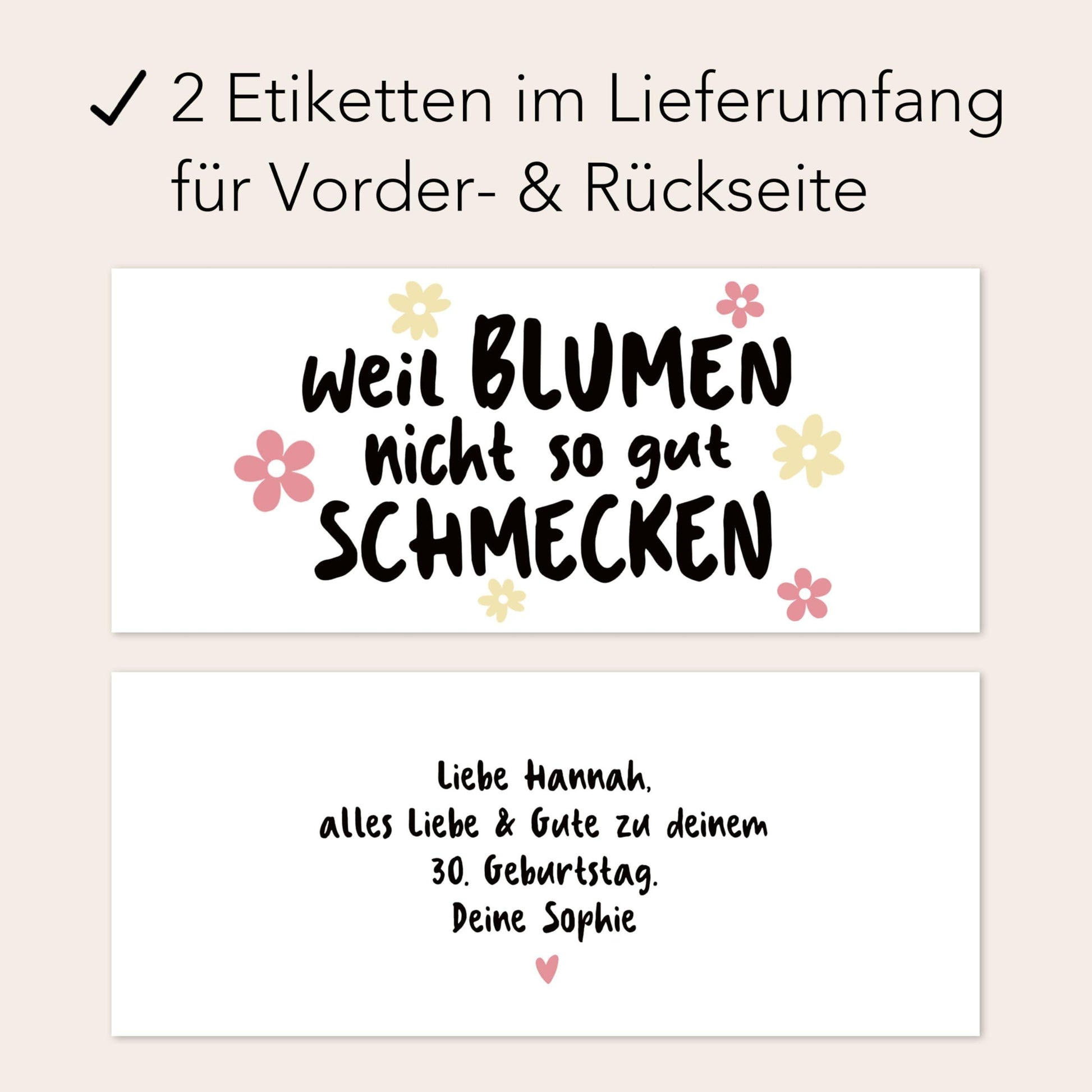 Geburtstagsgeschenk für Frauen personalisiert Schokoaufstrich Etiketten Aufkleber für z.B. Glas Nutella Geburtstag Geschenk | 2 Stück
