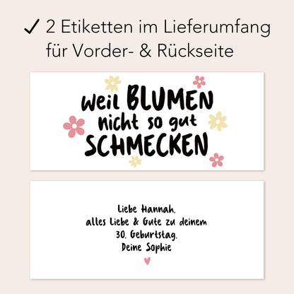 Geburtstagsgeschenk für Frauen personalisiert Schokoaufstrich Etiketten Aufkleber für z.B. Glas Nutella Geburtstag Geschenk | 2 Stück