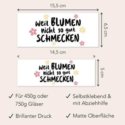 Geburtstagsgeschenk für Frauen personalisiert Schokoaufstrich Etiketten Aufkleber für z.B. Glas Nutella Geburtstag Geschenk | 2 Stück