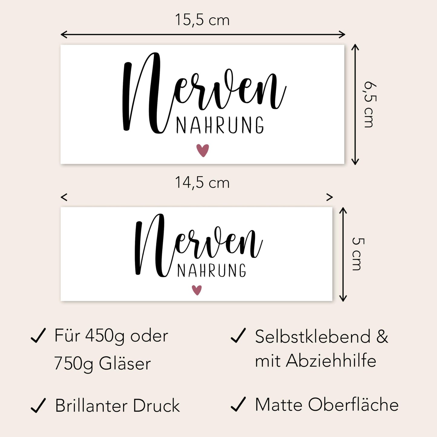 Nervennahrung Geschenk Schokoaufstrich Etiketten personalisiert Aufkleber für z.B. Glas Nutella, Nerven Geschenk | 2 Stück