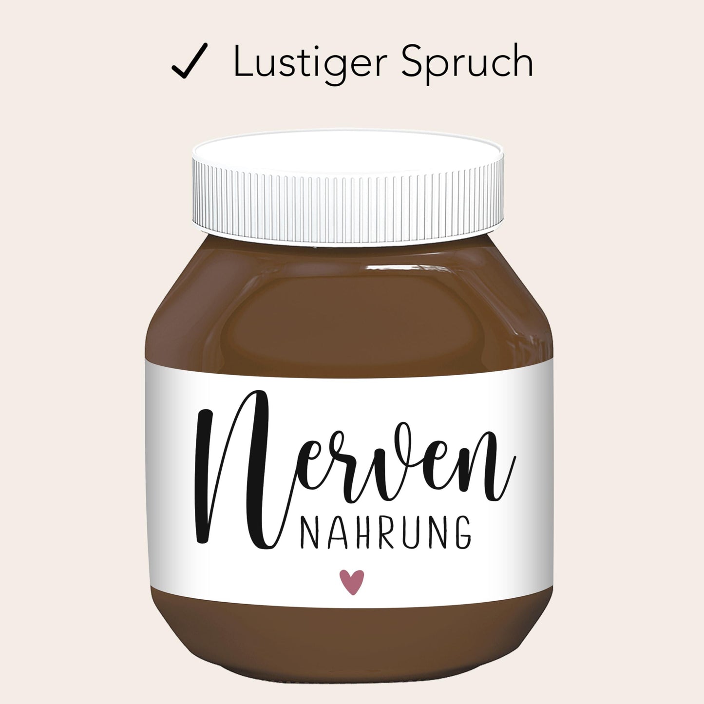 Nervennahrung Geschenk Schokoaufstrich Etiketten personalisiert Aufkleber für z.B. Glas Nutella, Nerven Geschenk | 2 Stück