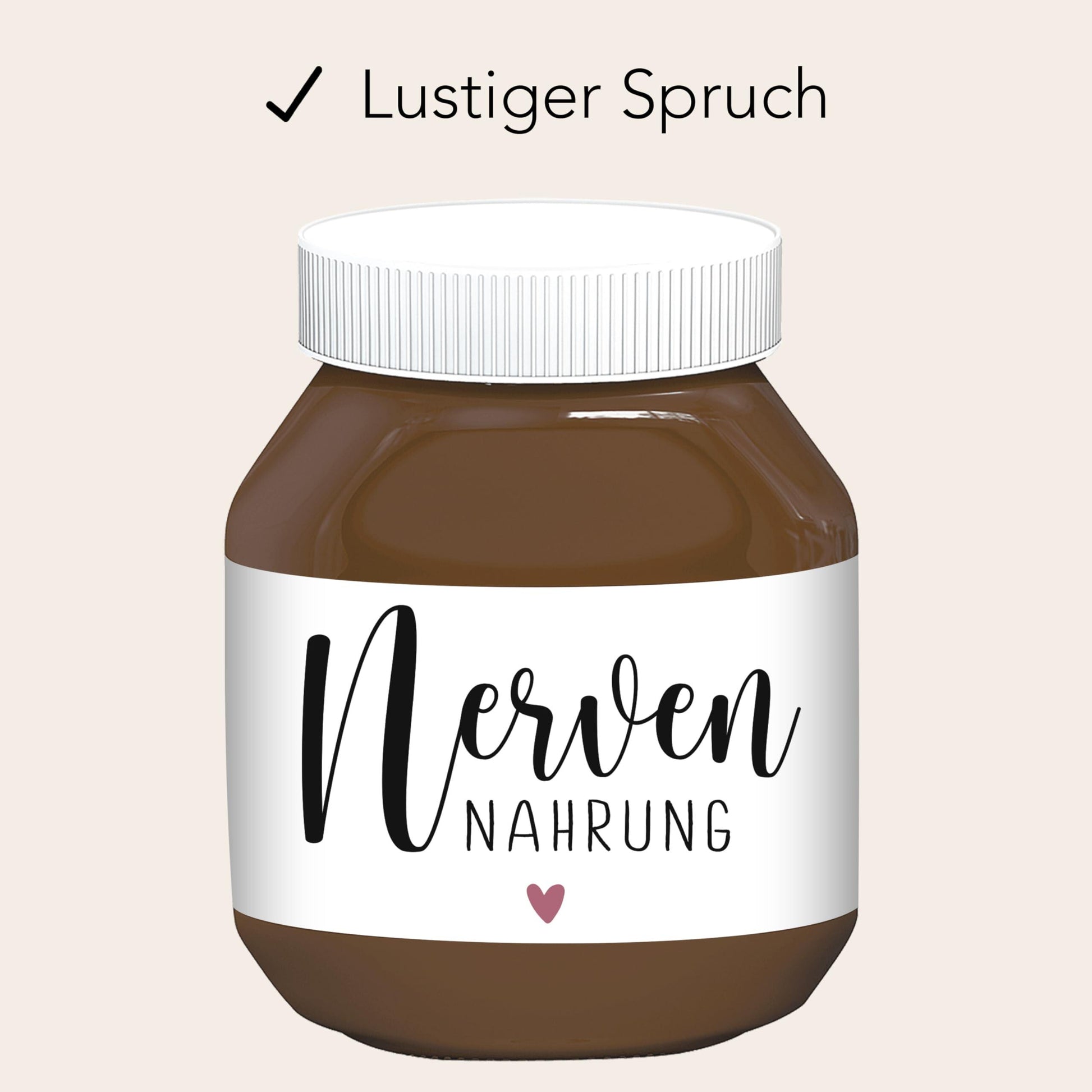 Nervennahrung Geschenk Schokoaufstrich Etiketten personalisiert Aufkleber für z.B. Glas Nutella, Nerven Geschenk | 2 Stück