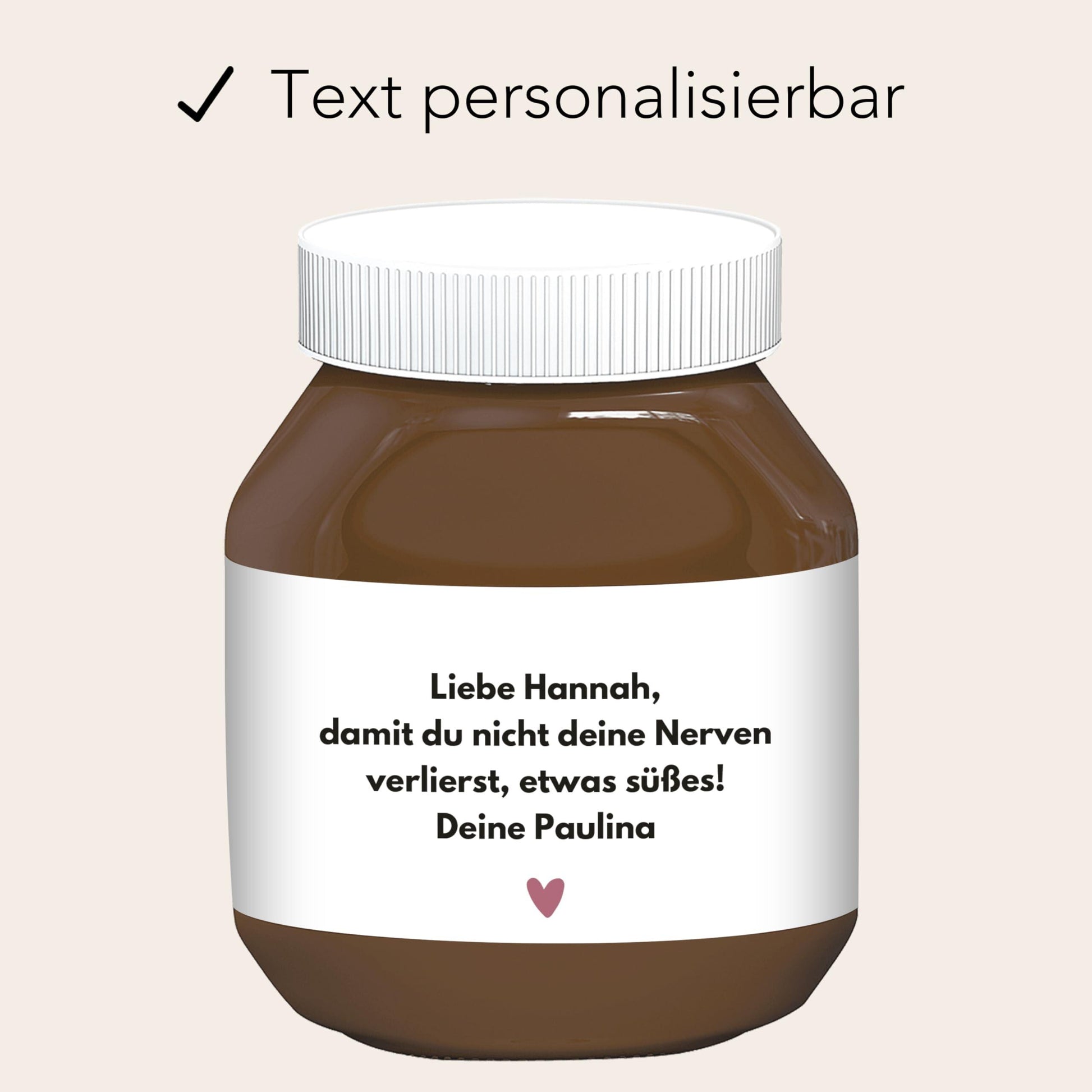 Nervennahrung Geschenk Schokoaufstrich Etiketten personalisiert Aufkleber für z.B. Glas Nutella, Nerven Geschenk | 2 Stück
