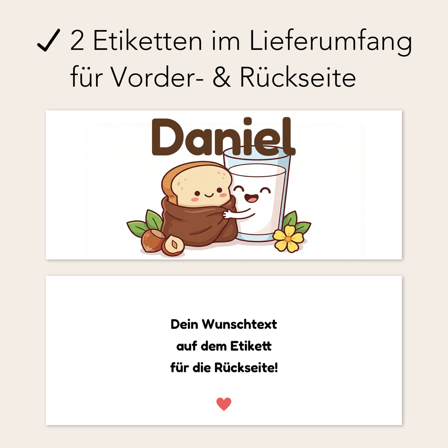 Aufkleber Schokoaufstrich Namen