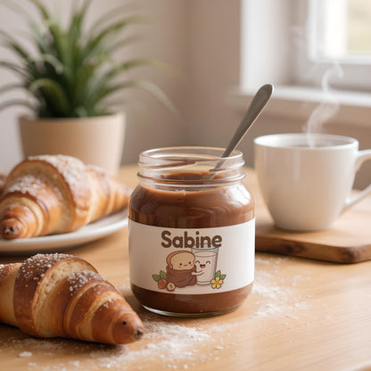 Aufkleber Schokoaufstrich Namen