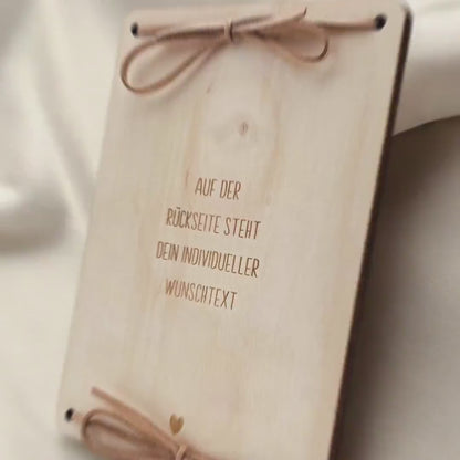 Geldgeschenk Geburt Baby personalisierte Geld Verpackung Geburtstagsgeschenk Jungen Mädchen Geschenkkarte aus Holz 12x17 cm