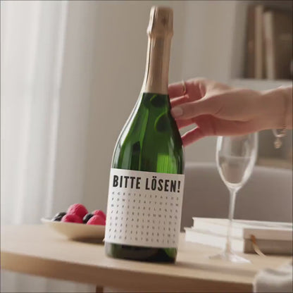 Schwangerschaft Verkünden Wir Bekommen Ein Baby Sektetiketten Flaschenetikett Wörterrätsel Sekt Geschenk 2 Stück | 9x13 cm