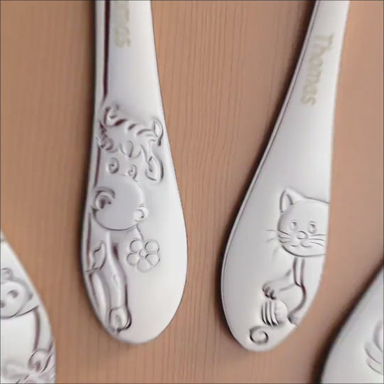 Kinderbesteck mit Namen personalisiert Kinder Besteck Set ab 3 Jahre Taufgeschenke für Jungen Mädchen Geburtstagsgeschenk Kindergeschirr