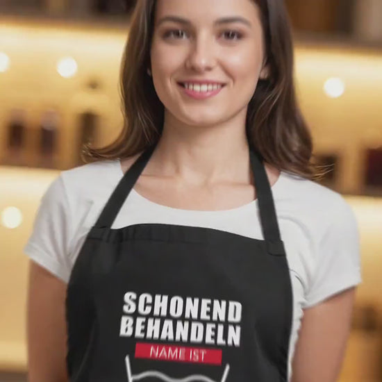 80. Geburtstag Geschenk Schürze personalisiert "Schonend behandeln" personalisiert lustiges Geburtstagsgeschenk Küchenschürze Grillschürze