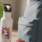 Trinkflasche Kinder personalisiert mit Namen Einhorn Edelstahl Flasche mit Strohhalm Wasserflasche für Schule Kindergarten 600 ml