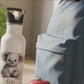 Trinkflasche Kinder personalisiert mit Namen Koala Edelstahl Flasche mit Strohhalm Wasserflasche für Schule Kindergarten 600 ml