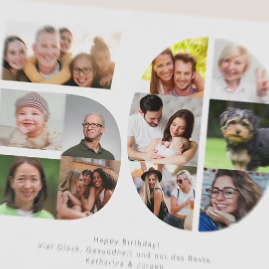 50. Geburtstag Frau Mann Geschenk Fotocollage 50 Leinwand personalisiert mit Fotos Fotogeschenk Geburtstagsgeschenk 30x40 cm