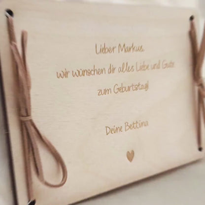 Geldgeschenk 40. Geburtstag personalisierte Geburtstagskarte Geldverpackung Verpackung Geld Geburtstagsgeschenk Geschenkkarte Holz 12x17 cm