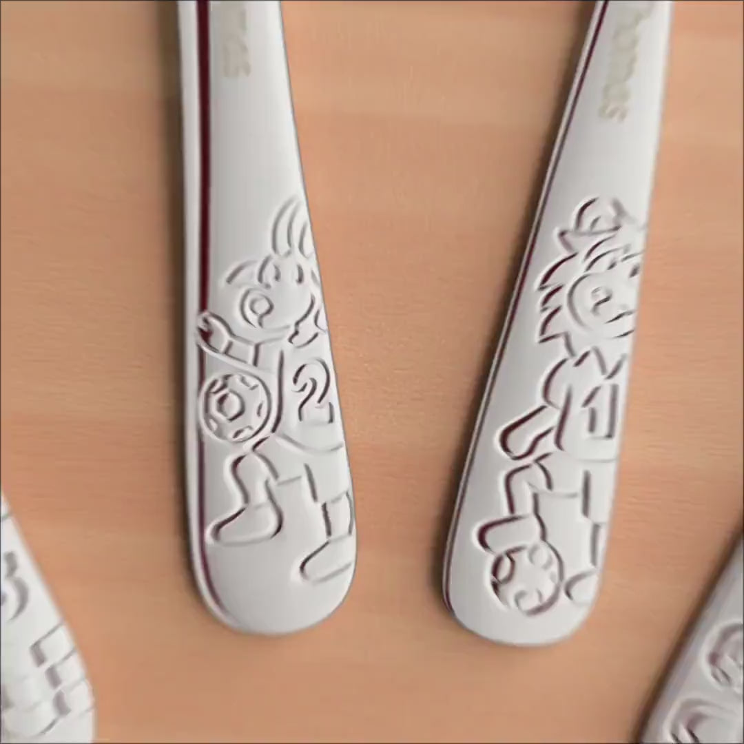 Kinderbesteck personalisiert Kinder Besteck mit Namen Set ab 3 Jahre Taufgeschenke für Jungen Geburtstagsgeschenk Kindergeschirr Fussball