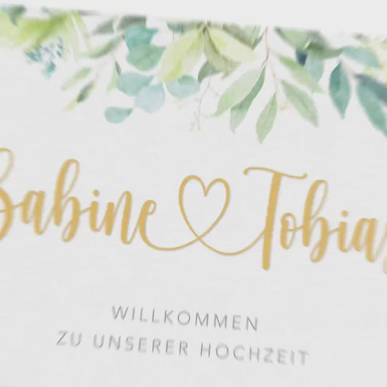 Willkommensschild Hochzeit Leinwand Hochzeitsschild personalisiert Willkommen Hochzeit Eingangsschild (60x40 cm)