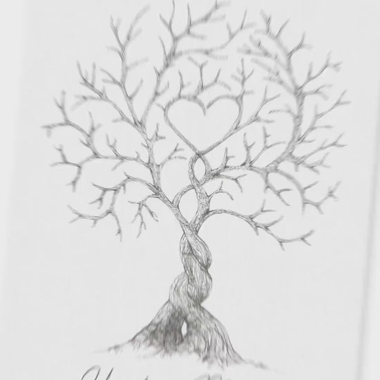 Hochzeitsgästebuch Leinwand Hochzeit Gästebuch Fingerabdruck personalisiert Hochzeitsbaum Hochzeitsgeschenk 30x40 cm (OHNE Farbe)