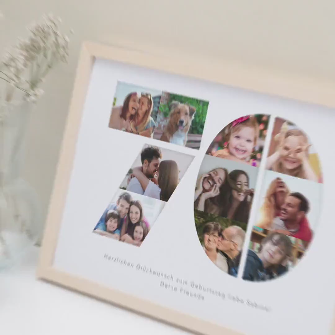 70. Geburtstag Frau Mann Geschenk Fotocollage 70 personalisiert mit Fotos Fotogeschenk Geburtstagsgeschenk