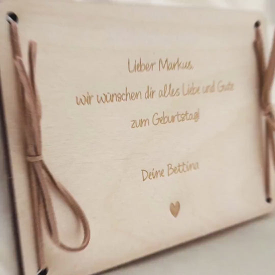 Geldgeschenk 80. Geburtstag personalisierte Geburtstagskarte Geldverpackung Verpackung Geld Geburtstagsgeschenk Geschenkkarte Holz 12x17 cm