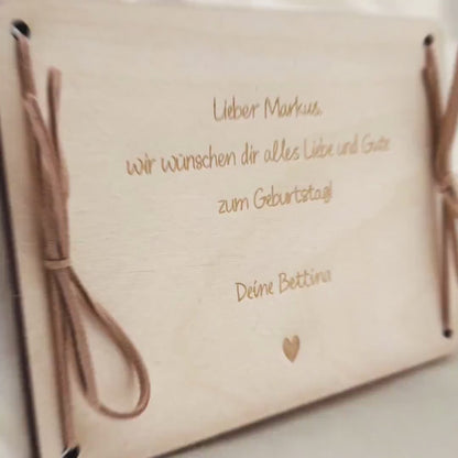 Geldgeschenk 80. Geburtstag personalisierte Geburtstagskarte Geldverpackung Verpackung Geld Geburtstagsgeschenk Geschenkkarte Holz 12x17 cm