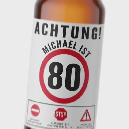 Bier Geschenk Mann 80. Geburtstag Bieretiketten personalisiert Männergeschenk Geburtstagsgeschenk Bierflaschen Etiketten 6 Stück | 9x9 cm