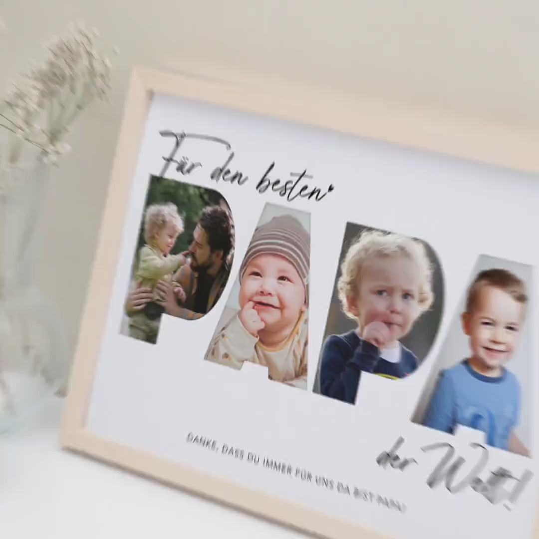 Papa Geschenk Geburtstag Vatertagsgeschenk personalisiert Fotocollage Geburtstagsgeschenk Vater Fotogeschenk Vatertag (mit & ohne Rahmen)