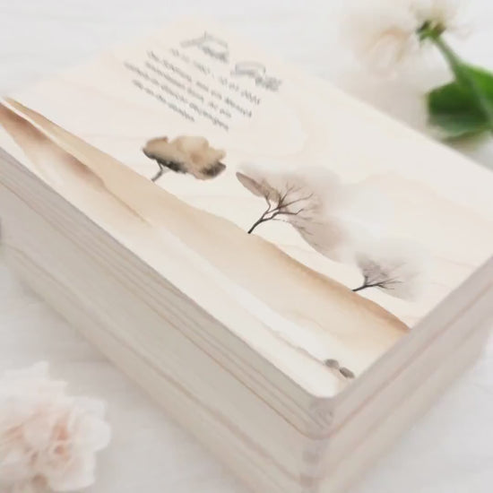 Trauergeschenk Trauerbox personalisiertes Andenken Erinnerungsbox Erinnerungskiste Holzkiste Geschenk für Angehörige Holzbox 30x20x13 cm