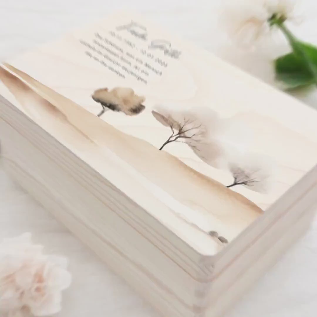Trauergeschenk Trauerbox personalisiertes Andenken Erinnerungsbox Erinnerungskiste Holzkiste Geschenk für Angehörige Holzbox 30x20x13 cm