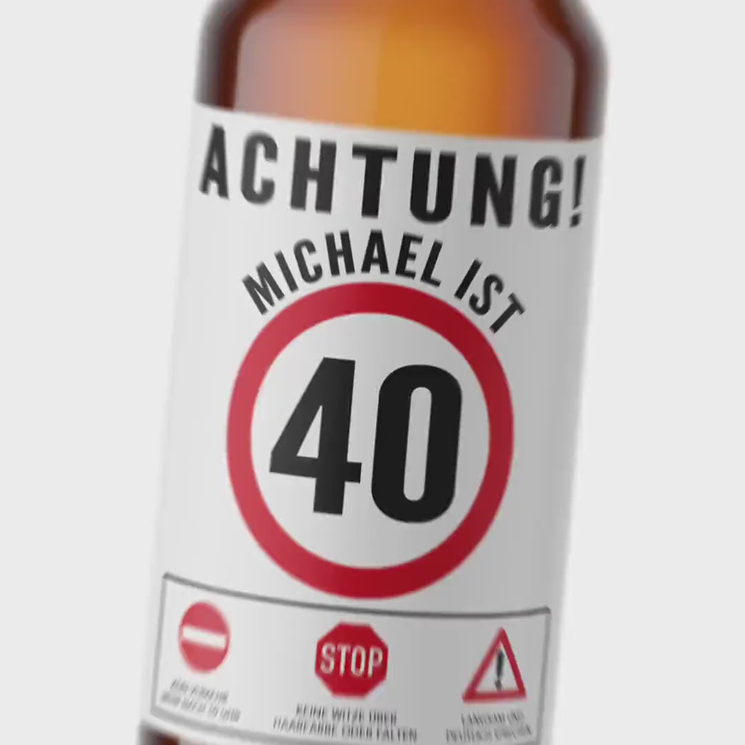 Bier Geschenk Mann 40. Geburtstag Bieretiketten personalisiert Männergeschenk Geburtstagsgeschenk Bierflaschen Etiketten 6 Stück | 9x9 cm