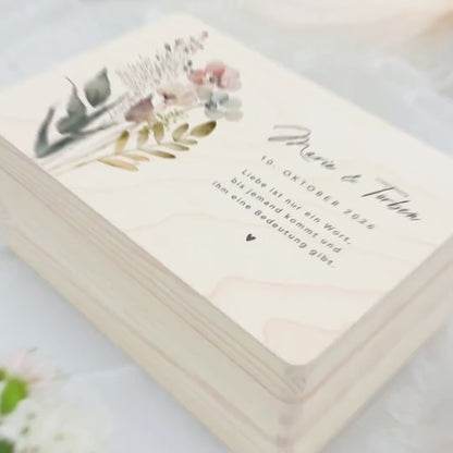 Erinnerungskiste Hochzeit personalisiertes Hochzeitsgeschenk für Brautpaar Holzkiste Erinnerungsbox Geschenkkiste Geschenkbox 30x20x13 cm