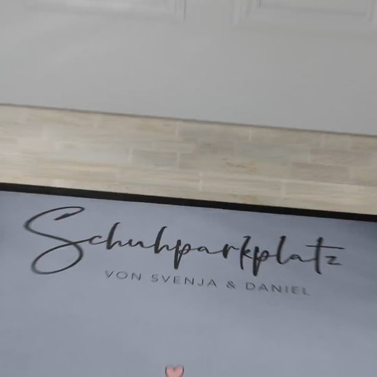 Schuhparkplatz Fußmatte personalisiert Schuhmatte Geschenk Familie Einzugsgeschenk Wohnung Fußabtreter Schmutzfangmatte für Innen 60x40 cm