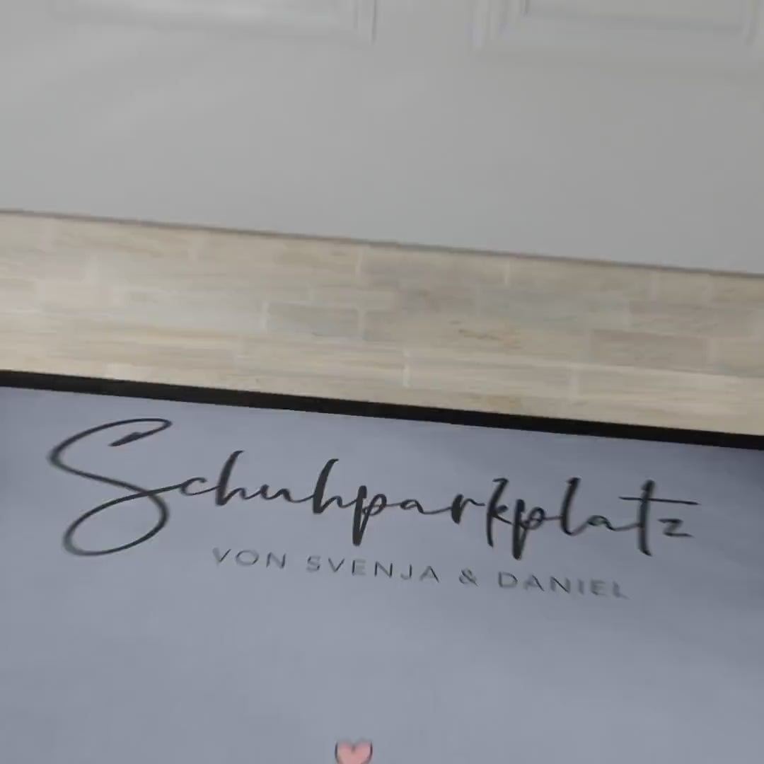 Schuhparkplatz Fußmatte personalisiert Schuhmatte Geschenk Familie Einzugsgeschenk Wohnung Fußabtreter Schmutzfangmatte für Innen 60x40 cm