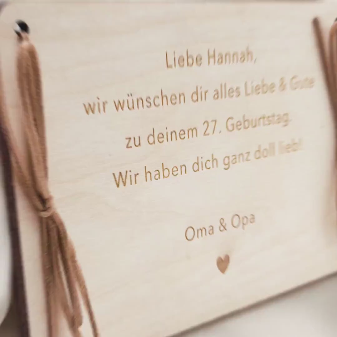 Nichts Geldgeschenk Geburtstag Du wolltest nichts personalisierte Geld Verpackung Geldkarte Geburtstag Geschenkkarte aus Holz 12x17 cm