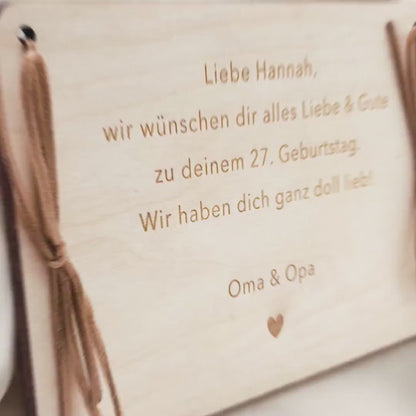 Nichts Geldgeschenk Geburtstag Du wolltest nichts personalisierte Geld Verpackung Geldkarte Geburtstag Geschenkkarte aus Holz 12x17 cm