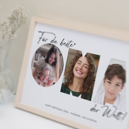 Oma Geschenk Geburtstag personalisiert Fotocollage Geburtstagsgeschenk Großmutter Fotogeschenk Muttertag (mit & ohne Rahmen)