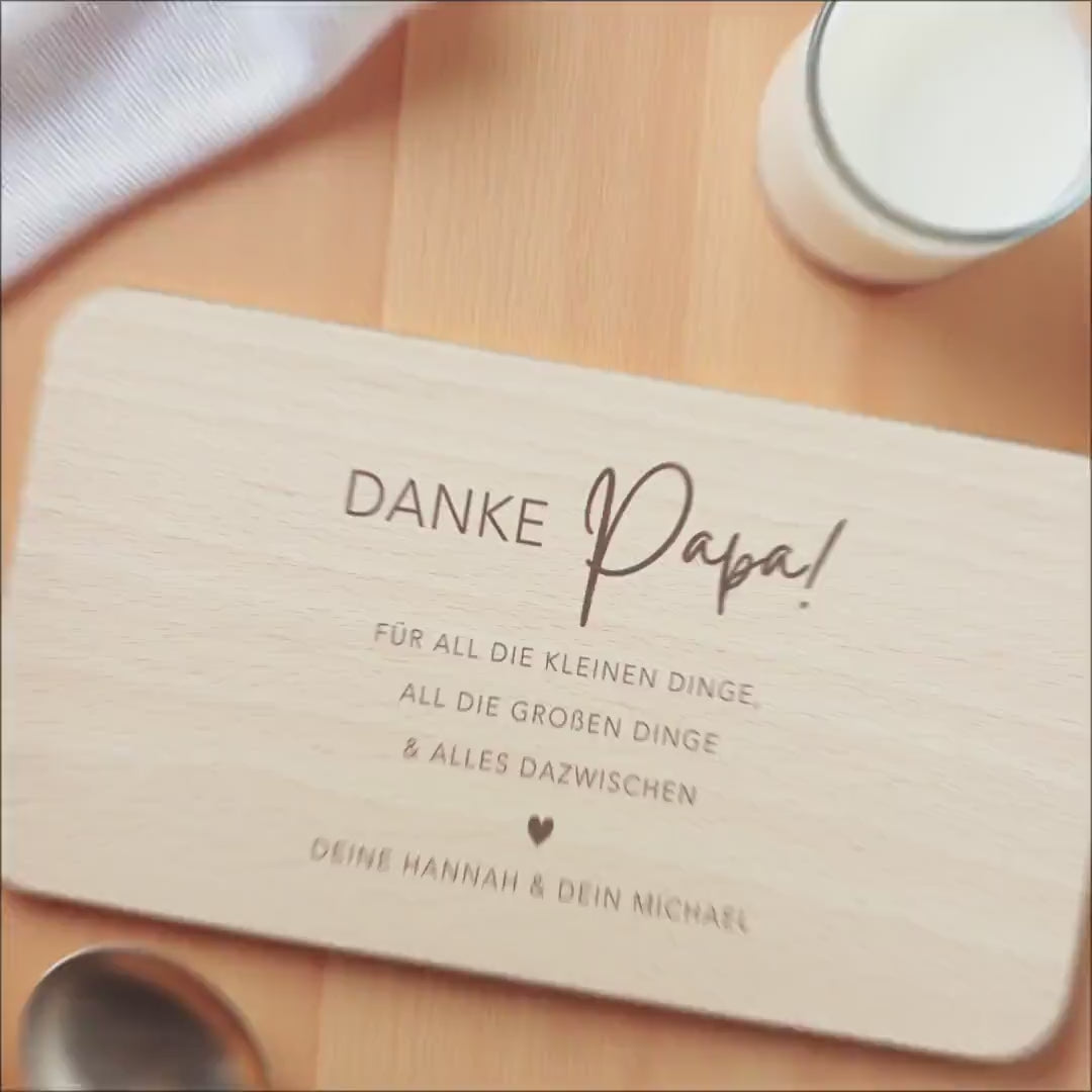 Frühstücksbrettchen Papa personalisiertes Geburtstagsgeschenk Vater Vatertagsgeschenk Brettchen Holz Geschenk Vatertag Holzbrett mit Gravur