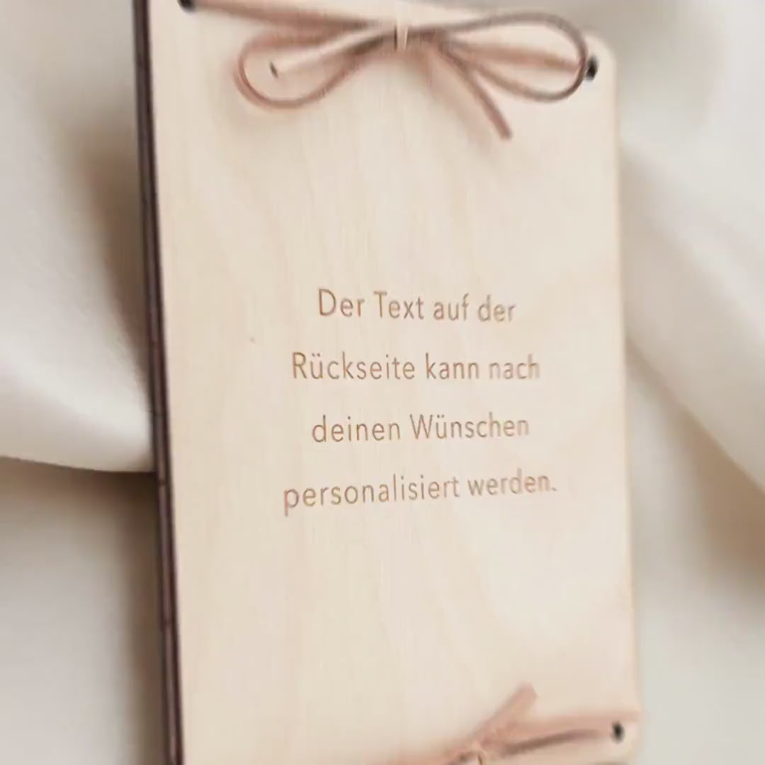 Oldtimer Geburtstagskarte 60. Geburtstag Schonend behandeln personalisiert Geldverpackung Geburtstagsgeschenk Geschenkkarte Holz 12x17 cm