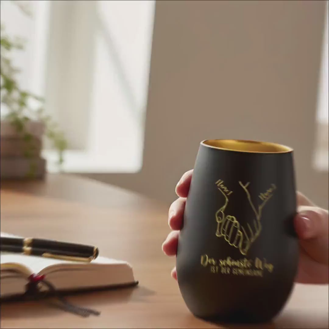 Verlobungsgeschenk Kerze personalisiert Windlicht Glas mit Gravur Hochzeitsgeschenk für Brautpaar Hochzeit Geschenk Kleinigkeit (Schwarz)