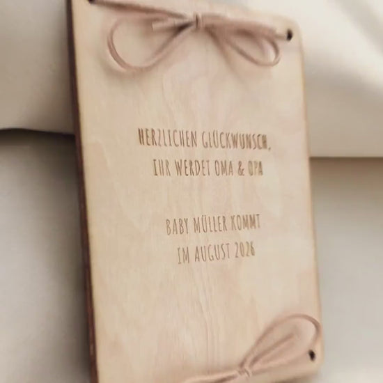 Ihr werdet Oma und Opa personalisierter Ultraschallbild Bilderrahmen Ultraschall Holzrahmen Geschenk Schwangerschaft verkünden 12x17 cm