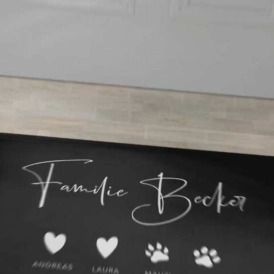 Fußmatte personalisiert Familie Einzugsgeschenk Wohnung Einweihungsgeschenk Geschenk zum Einzug ins Haus Schmutzfangmatte für Innen 60x40 cm